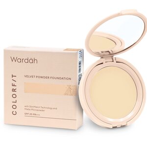 CEK BPOM Wardah Colorfit Velvet Powder Foundation 23W Warm Ivory