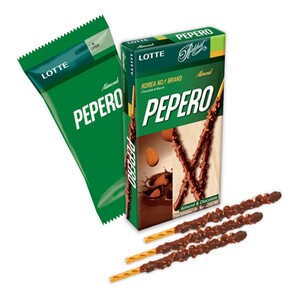 CEK BPOM Pepero Biskuit Stik Salut Coklat dan Kacang Almond (Almond)