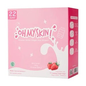 CEK BPOM Ohmyskin Minuman Serbuk Kolagen Rasa Stroberi