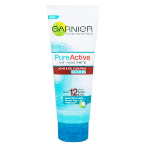 CEK BPOM Garnier Skin Naturals Pure Active Anti-Acne Acne & Oil Clearing Scrub