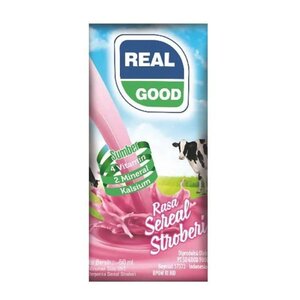 CEK BPOM Real Good Minuman Mengandung Susu Rasa Sereal Stroberi