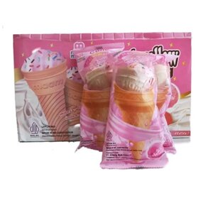 CEK BPOM Maam Maam Marshmallow Rasa Stroberi dengan Wafer Cone