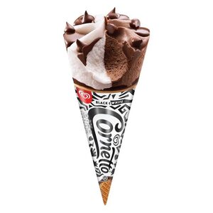 CEK BPOM Cornetto Es Krim Rasa Cokelat dengan Kepingan Cokelat dan Butiran Kacang Mete