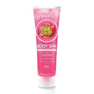 CEK BPOM Hanasui Body Spa Body Exfoliating Gel Strawberry With Collagen